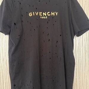 Givenchy Distressed Paris Black Logo T-Shirt